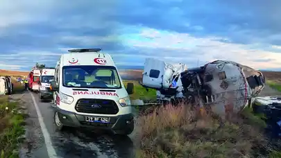 Çorum'da korkunç kaza: Minibüs ile tanker çarpıştı! Ölü ve çok sayıda yaralı var