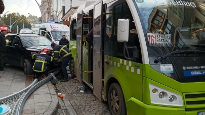 Kocaeli'de bir cip, otobüs durağına daldı: Yaralılar var