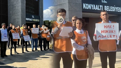 Konyaaltı Belediyesi'nde protesto! İşçi ve memurlar eksik yatırılan maaşlarına isyan etti