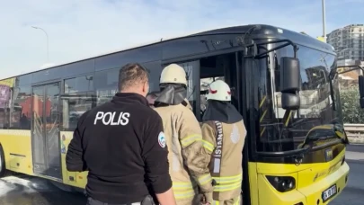 Pendik'te İETT otobüsünde yangın