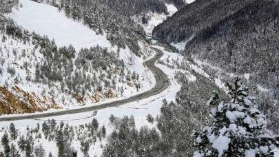 Zigana Dağı Geçidi, kar manzaralarıyla göz dolduruyor