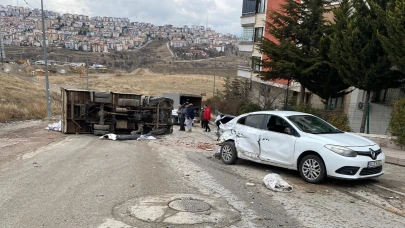 Ankara’da korkunç kaza: Kamyonet yokuşta kayarak 11 aracı biçti!