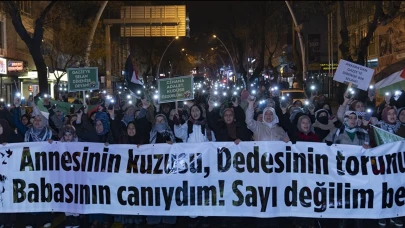 Ankara'da İsrail'in Gazze'ye saldırılarına protesto yürüyüşü