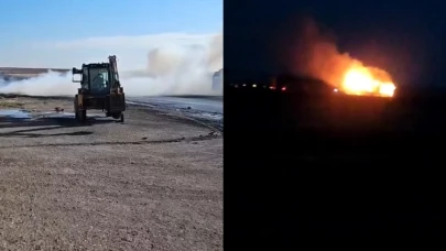 Mardin'de alev alan tır kullanılamaz hale geldi!