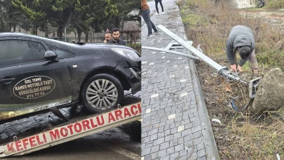 Samsun'da sürücü kursu eğitim aracı su kanalına düştü! 2 yaralı