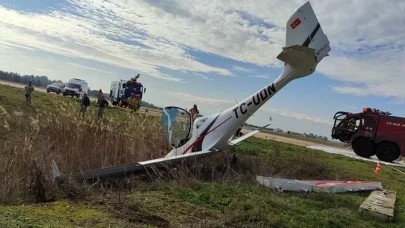 Bursa'da eğitim uçağı pistten çıktı: Pilot yaralandı