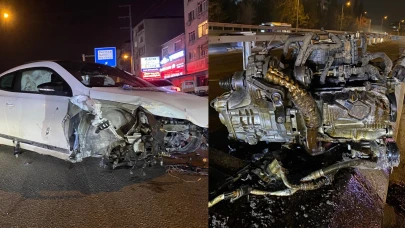 Otomobilin motoru koptu! 3 araç birbirine girdi: 2 yaralı