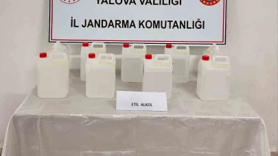 Yalova’da kargo ile yollanan 45 litre etil alkol ele geçirildi