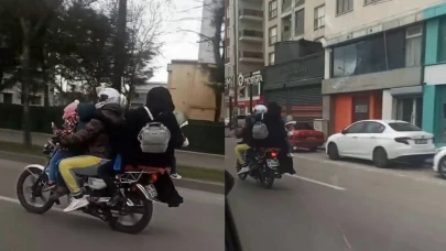 Bursa'da tehlikeli yolculuk: Motosiklete 6 kişi bindiler!