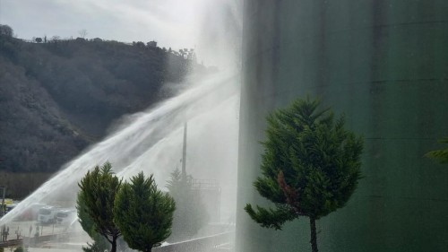 Akaryakıt dolum terminalinde yangın tatbikatı