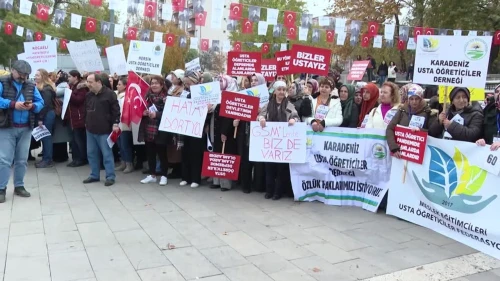 Usta öğreticiler, hak mücadelesini Ankara'dan duyurdu