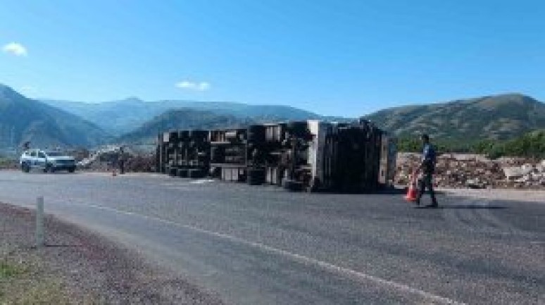 Tunceli'de tır devrildi: 3 kişi yaralandı, 17 küçükbaş hayvan telef oldu