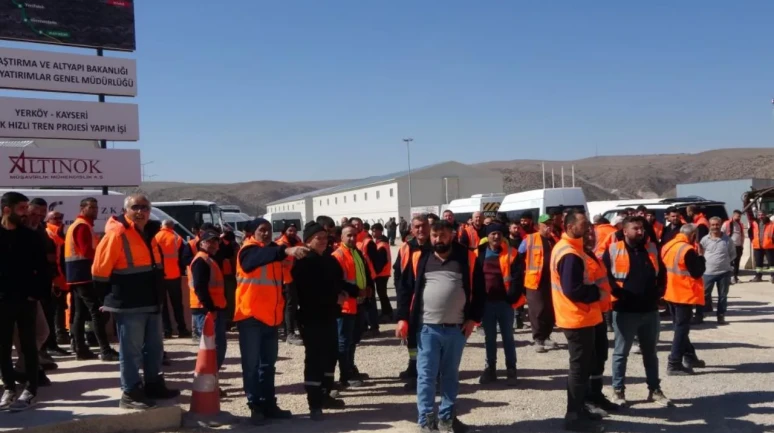 Yozgat'ta Yüksek Hızlı Tren şantiyesi işçileri iş bıraktı!