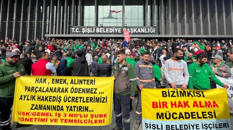 Şişli Belediyesi'nde işçi eylemi: Ekmek yoksa barış da yok!