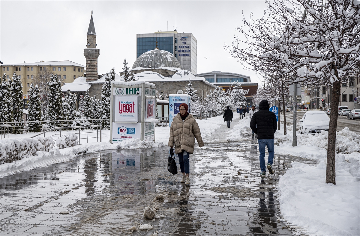 ERZURUM - Nisanda kar ve soğuk hava etkili oluyor-3