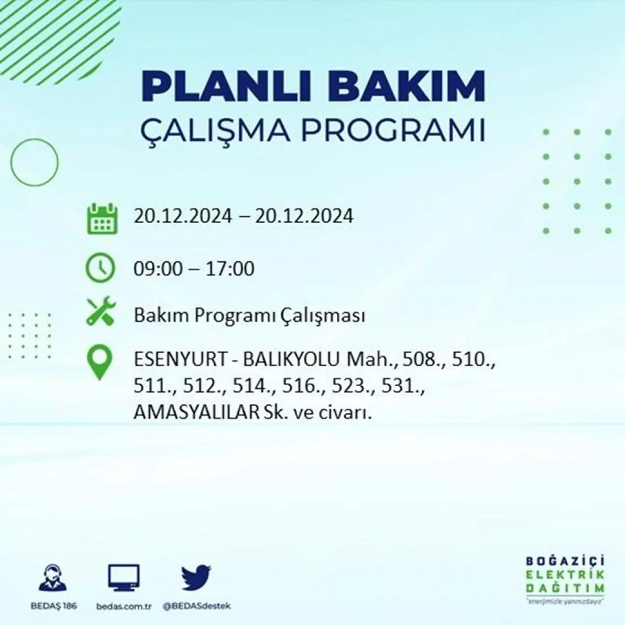 İstanbul'un 20 ilçesinde elektrik kesintisi: Elektrikler ne zaman gelecek? (20 Aralık BEDAŞ kesinti programı) - 43