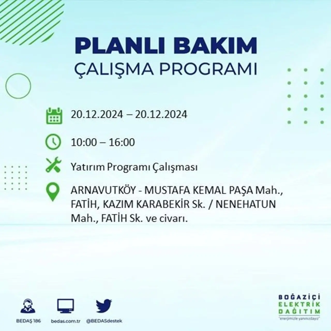 İstanbul'un 20 ilçesinde elektrik kesintisi: Elektrikler ne zaman gelecek? (20 Aralık BEDAŞ kesinti programı) - 4