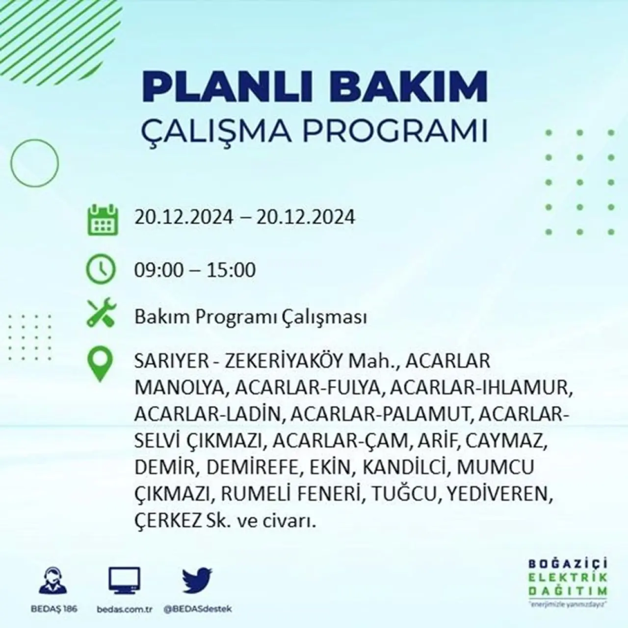 İstanbul'un 20 ilçesinde elektrik kesintisi: Elektrikler ne zaman gelecek? (20 Aralık BEDAŞ kesinti programı) - 71