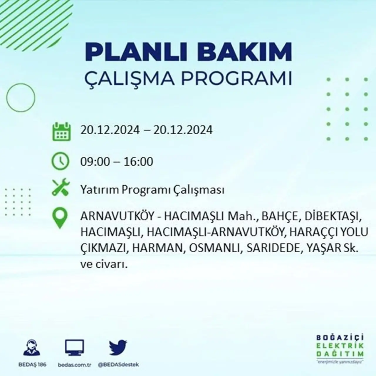 İstanbul'un 20 ilçesinde elektrik kesintisi: Elektrikler ne zaman gelecek? (20 Aralık BEDAŞ kesinti programı) - 6