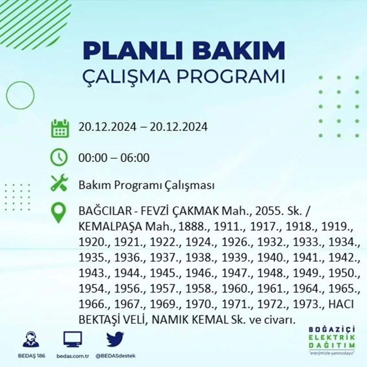 İstanbul'un 20 ilçesinde elektrik kesintisi: Elektrikler ne zaman gelecek? (20 Aralık BEDAŞ kesinti programı) - 15