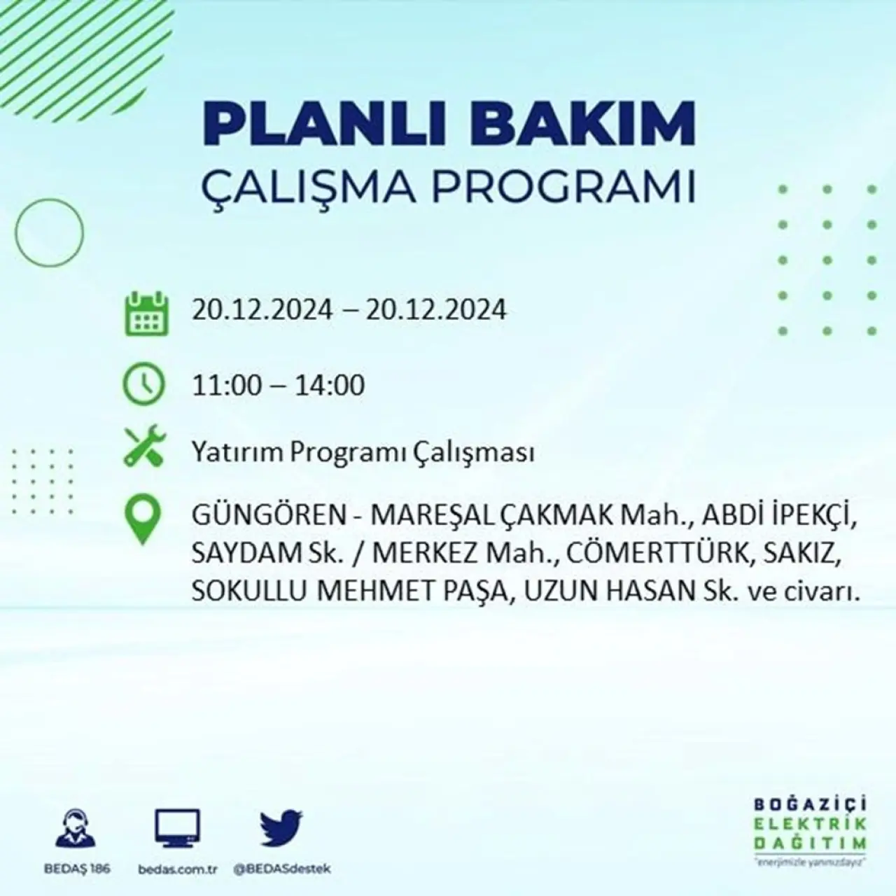 İstanbul'un 20 ilçesinde elektrik kesintisi: Elektrikler ne zaman gelecek? (20 Aralık BEDAŞ kesinti programı) - 65