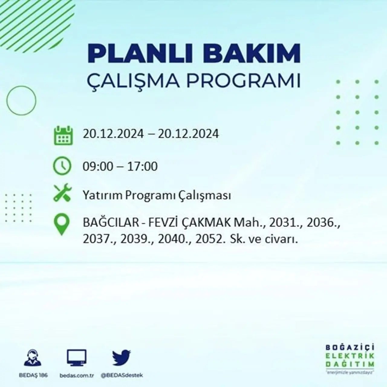 İstanbul'un 20 ilçesinde elektrik kesintisi: Elektrikler ne zaman gelecek? (20 Aralık BEDAŞ kesinti programı) - 12