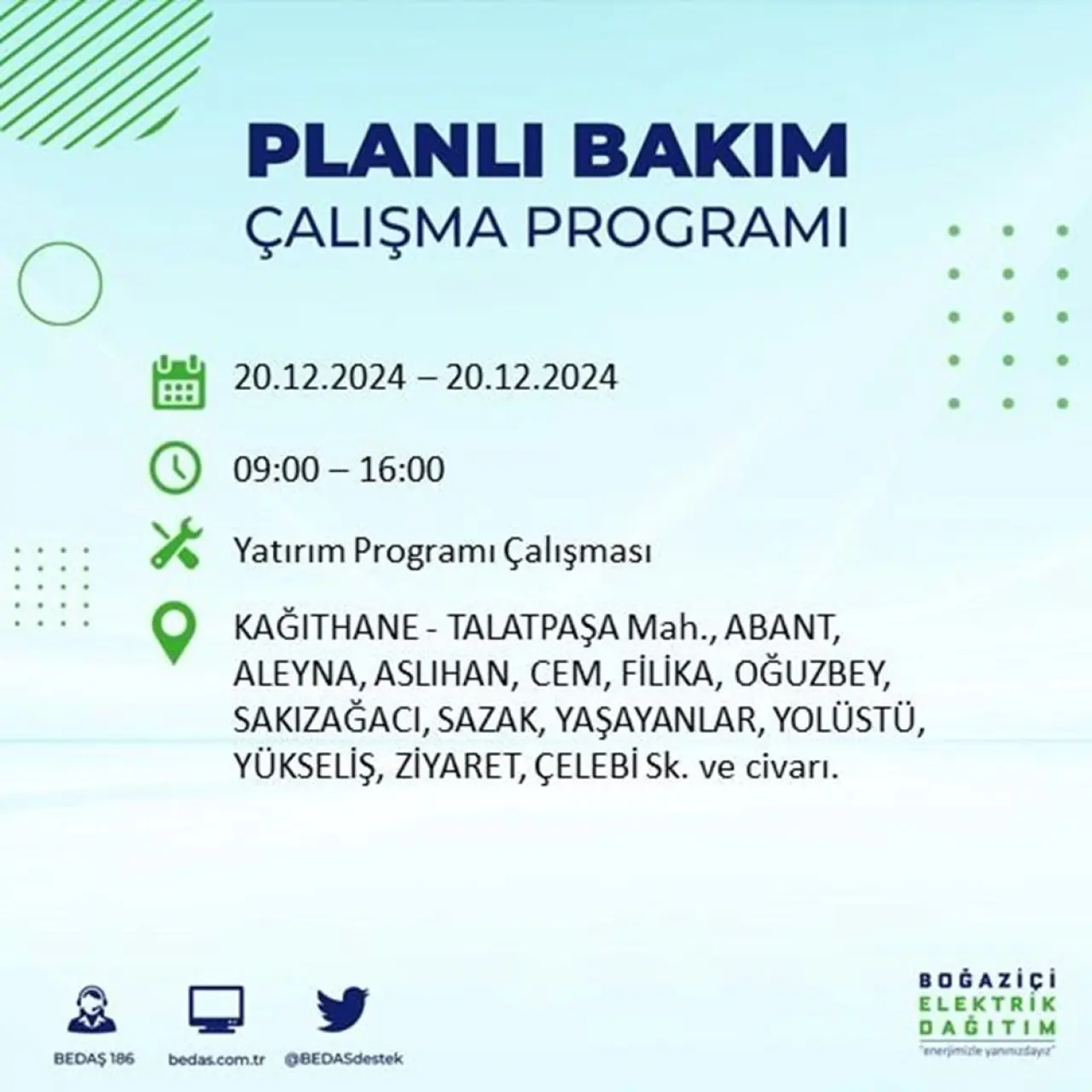 İstanbul'un 20 ilçesinde elektrik kesintisi: Elektrikler ne zaman gelecek? (20 Aralık BEDAŞ kesinti programı) - 67