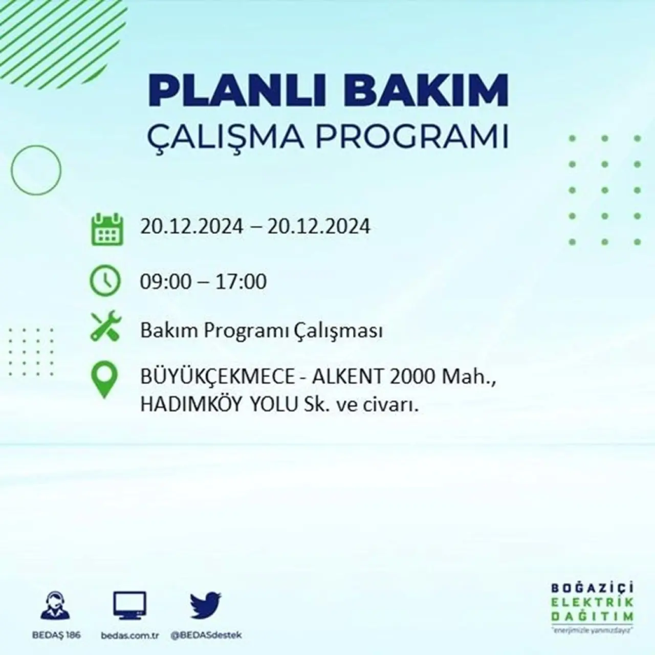 İstanbul'un 20 ilçesinde elektrik kesintisi: Elektrikler ne zaman gelecek? (20 Aralık BEDAŞ kesinti programı) - 34