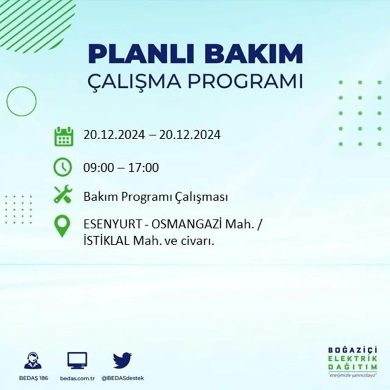 İstanbul'un 20 ilçesinde elektrik kesintisi: Elektrikler ne zaman gelecek? (20 Aralık BEDAŞ kesinti programı) - 42