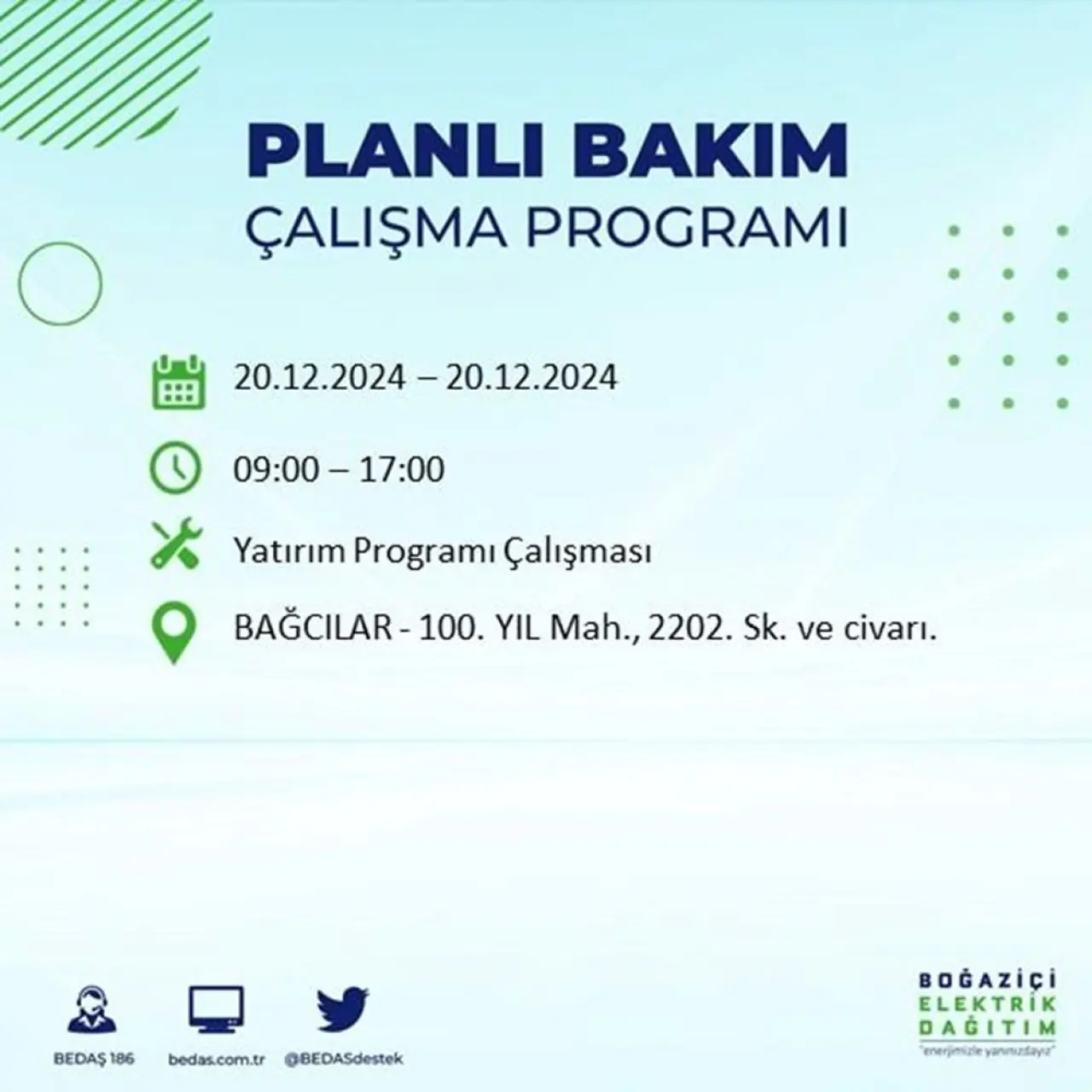 İstanbul'un 20 ilçesinde elektrik kesintisi: Elektrikler ne zaman gelecek? (20 Aralık BEDAŞ kesinti programı) - 13