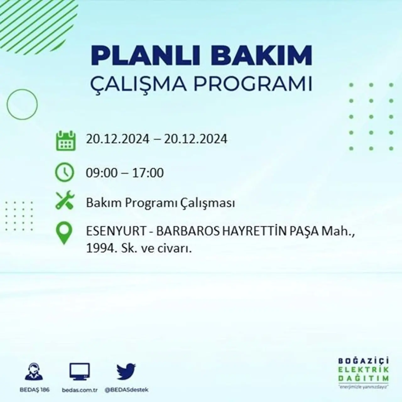 İstanbul'un 20 ilçesinde elektrik kesintisi: Elektrikler ne zaman gelecek? (20 Aralık BEDAŞ kesinti programı) - 51