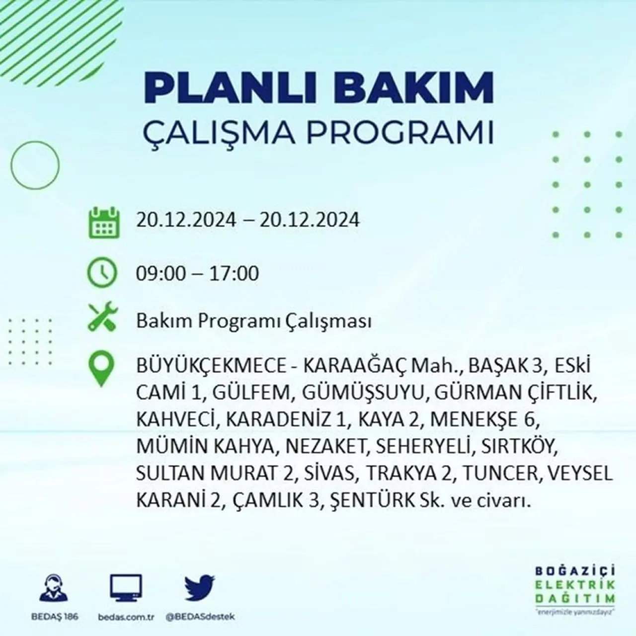 İstanbul'un 20 ilçesinde elektrik kesintisi: Elektrikler ne zaman gelecek? (20 Aralık BEDAŞ kesinti programı) - 28