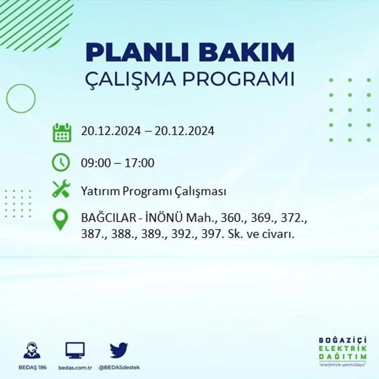 İstanbul'un 20 ilçesinde elektrik kesintisi: Elektrikler ne zaman gelecek? (20 Aralık BEDAŞ kesinti programı) - 14