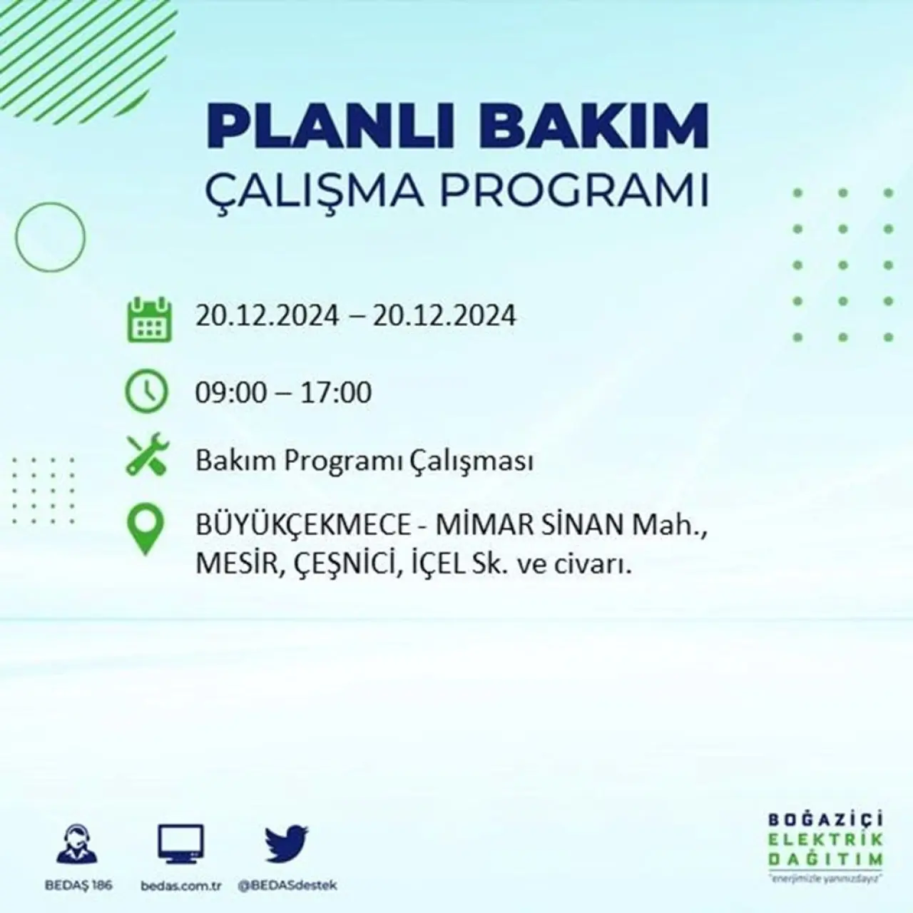 İstanbul'un 20 ilçesinde elektrik kesintisi: Elektrikler ne zaman gelecek? (20 Aralık BEDAŞ kesinti programı) - 31