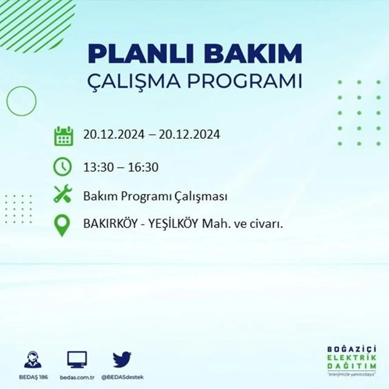 İstanbul'un 20 ilçesinde elektrik kesintisi: Elektrikler ne zaman gelecek? (20 Aralık BEDAŞ kesinti programı) - 20