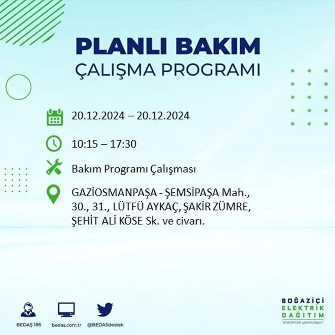 İstanbul'un 20 ilçesinde elektrik kesintisi: Elektrikler ne zaman gelecek? (20 Aralık BEDAŞ kesinti programı) - 60