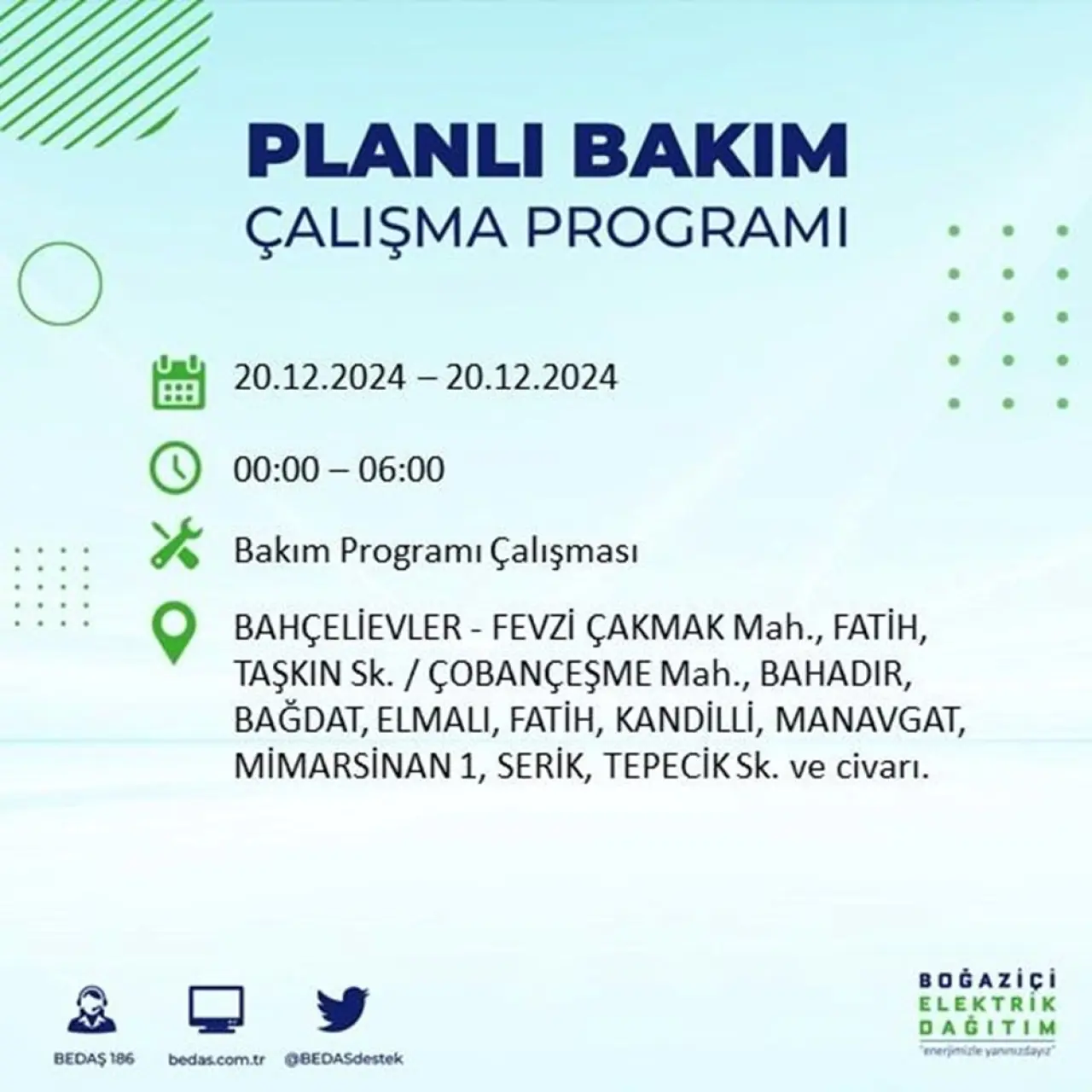 İstanbul'un 20 ilçesinde elektrik kesintisi: Elektrikler ne zaman gelecek? (20 Aralık BEDAŞ kesinti programı) - 17