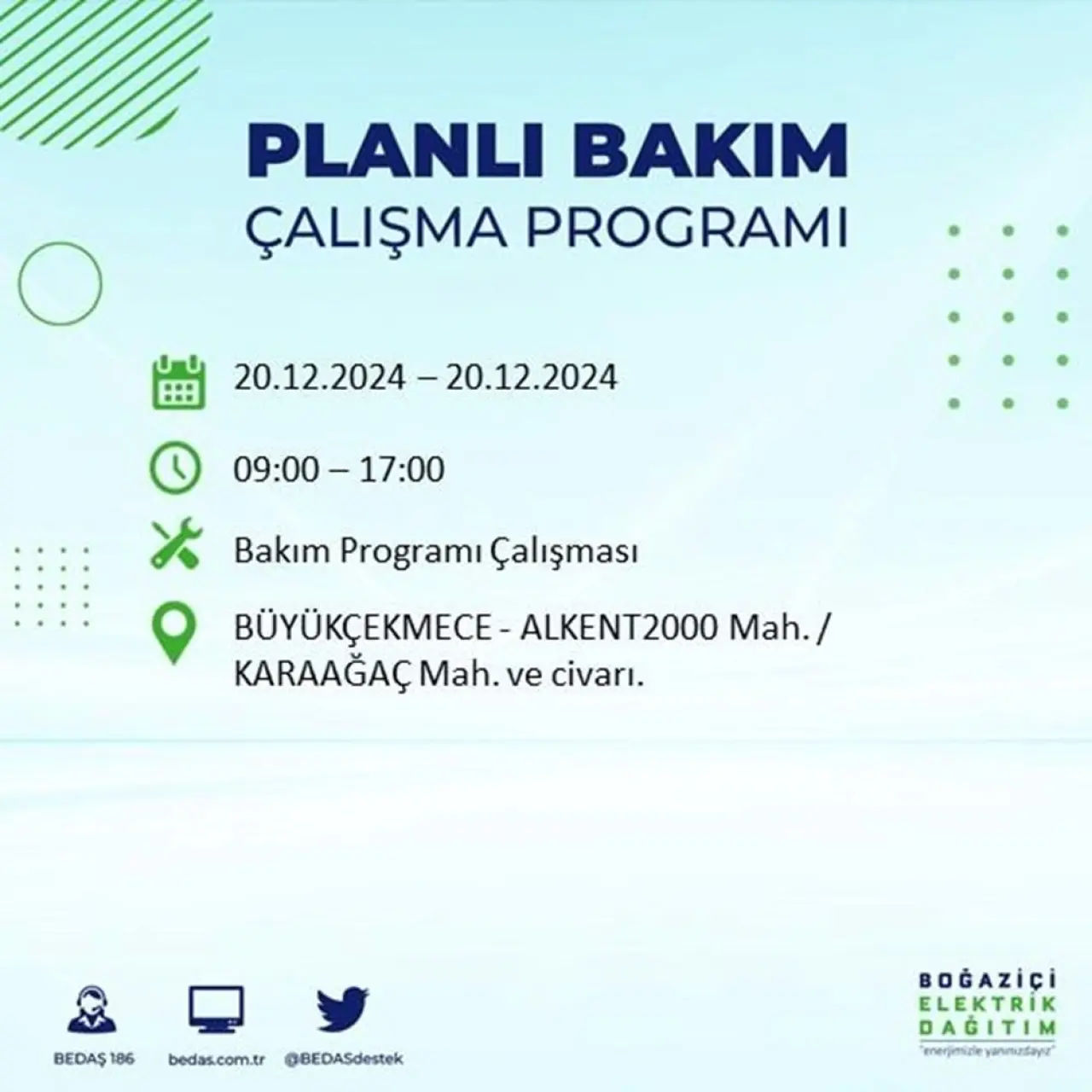 İstanbul'un 20 ilçesinde elektrik kesintisi: Elektrikler ne zaman gelecek? (20 Aralık BEDAŞ kesinti programı) - 35