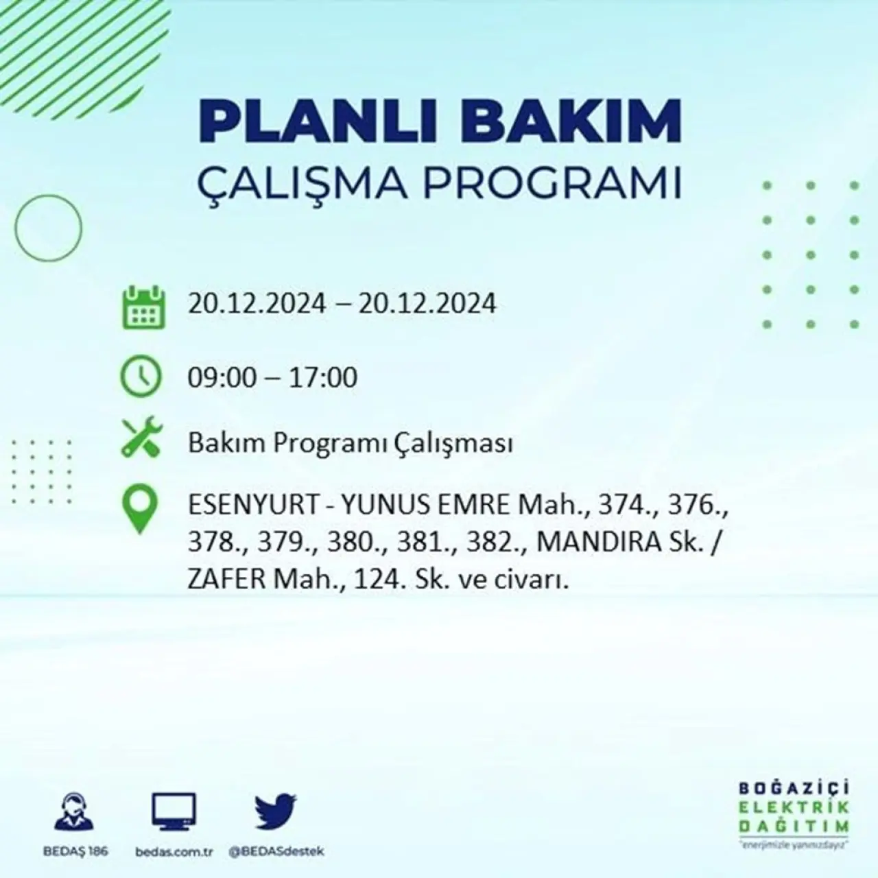 İstanbul'un 20 ilçesinde elektrik kesintisi: Elektrikler ne zaman gelecek? (20 Aralık BEDAŞ kesinti programı) - 47