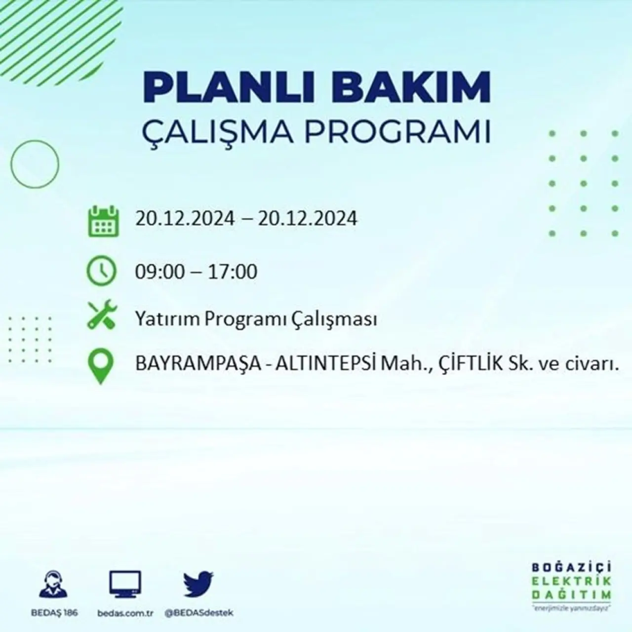 İstanbul'un 20 ilçesinde elektrik kesintisi: Elektrikler ne zaman gelecek? (20 Aralık BEDAŞ kesinti programı) - 24