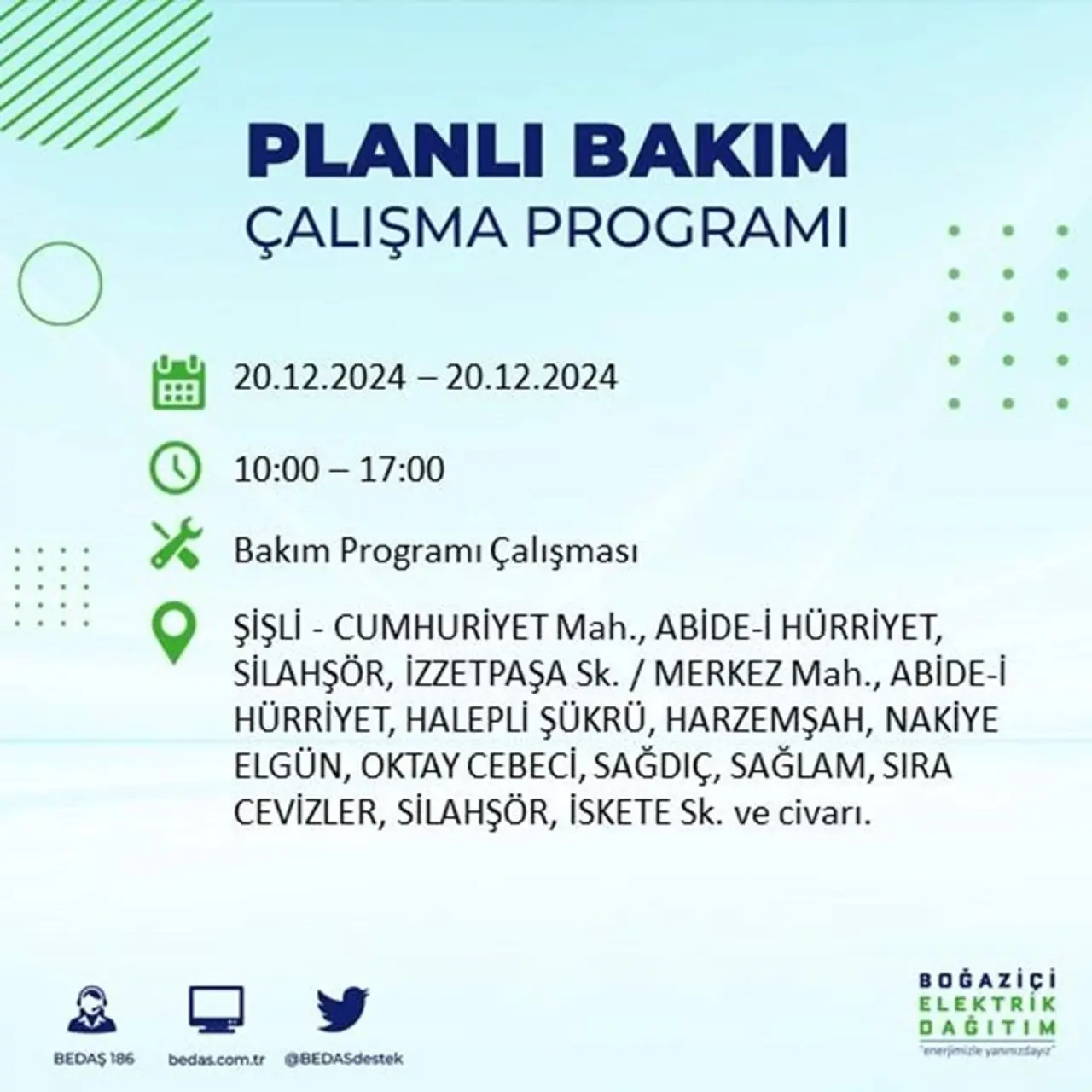 İstanbul'un 20 ilçesinde elektrik kesintisi: Elektrikler ne zaman gelecek? (20 Aralık BEDAŞ kesinti programı) - 78