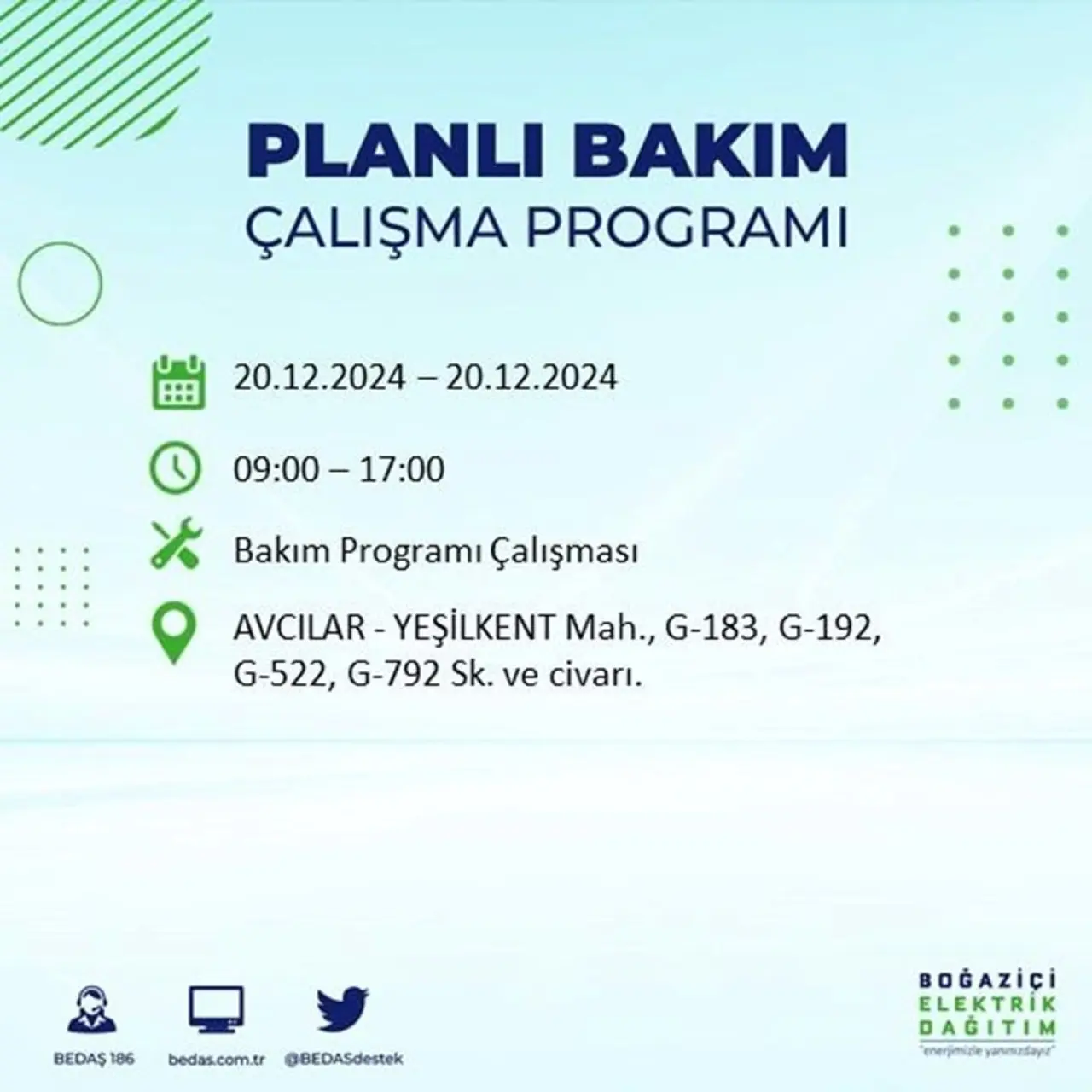 İstanbul'un 20 ilçesinde elektrik kesintisi: Elektrikler ne zaman gelecek? (20 Aralık BEDAŞ kesinti programı) - 7