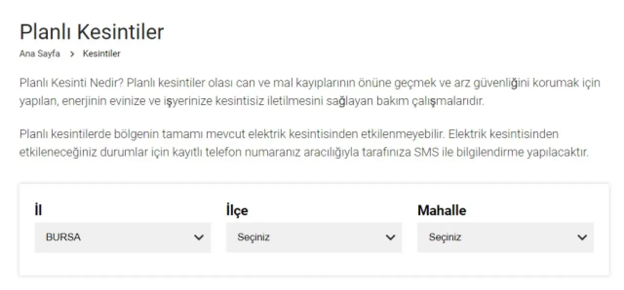 Bursa elektrik kesintisi! 27 Şubat Osmangazi, Yıldırım, Nilüfer elektrik kesintisi ne zaman gelecek?