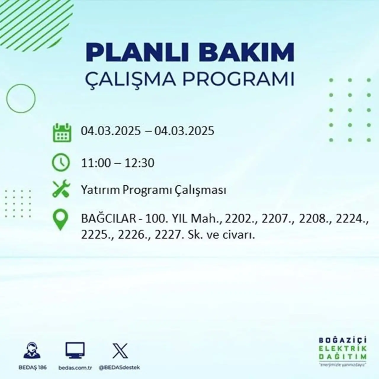 Bu ilçelerde oturanlar dikkat! İstanbul'un 21 ilçesinde elektrik kesintisi (4 Mart BEDAŞ planlı kesinti programı) - 12