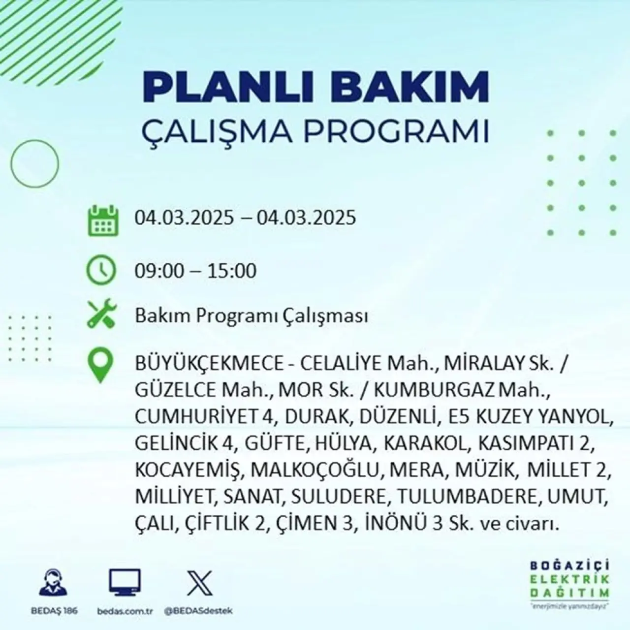 Bu ilçelerde oturanlar dikkat! İstanbul'un 21 ilçesinde elektrik kesintisi (4 Mart BEDAŞ planlı kesinti programı) - 26