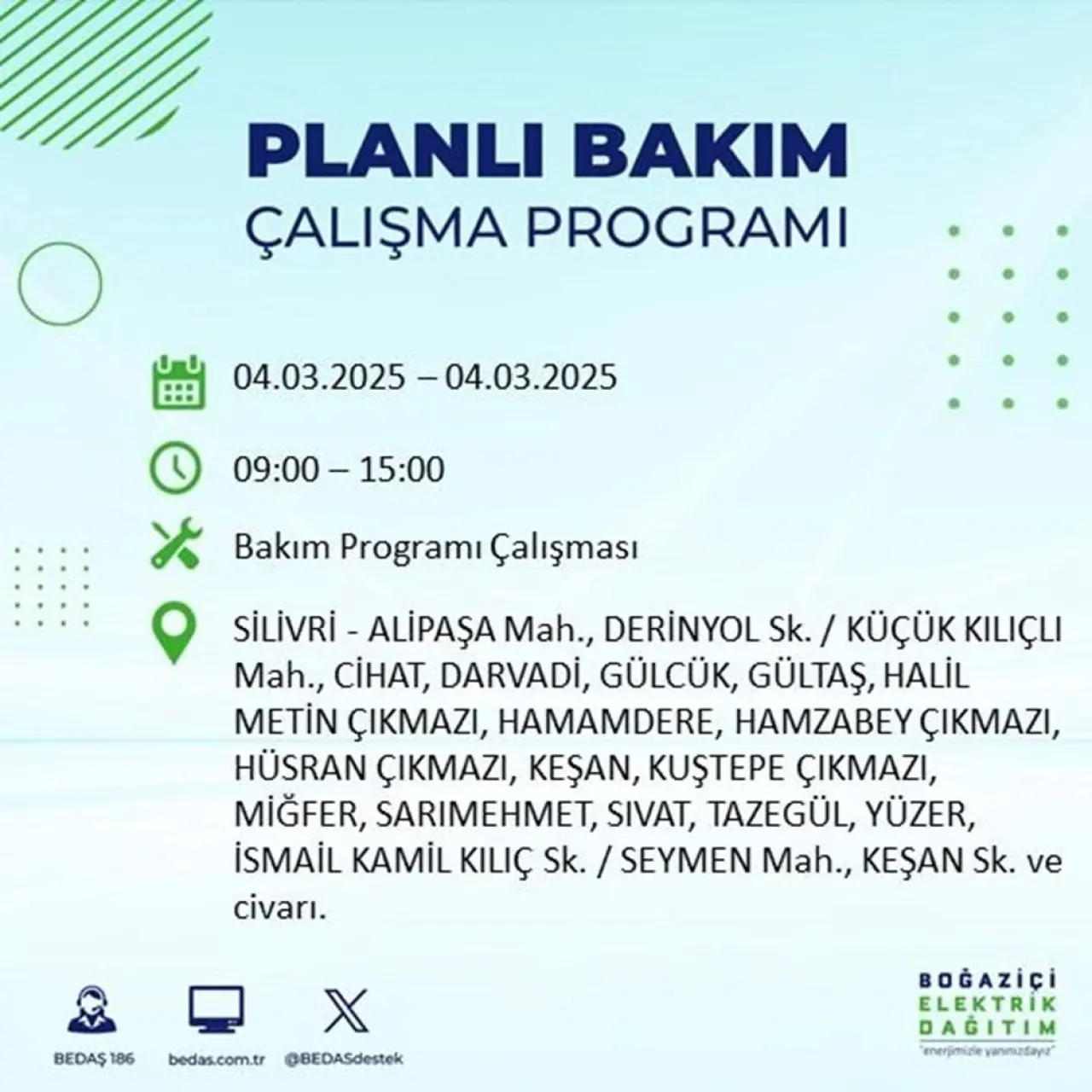 Bu ilçelerde oturanlar dikkat! İstanbul'un 21 ilçesinde elektrik kesintisi (4 Mart BEDAŞ planlı kesinti programı) - 55