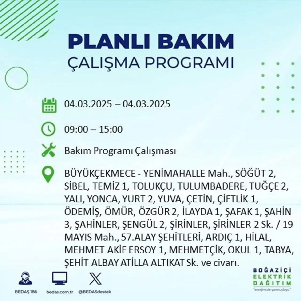 Bu ilçelerde oturanlar dikkat! İstanbul'un 21 ilçesinde elektrik kesintisi (4 Mart BEDAŞ planlı kesinti programı) - 29