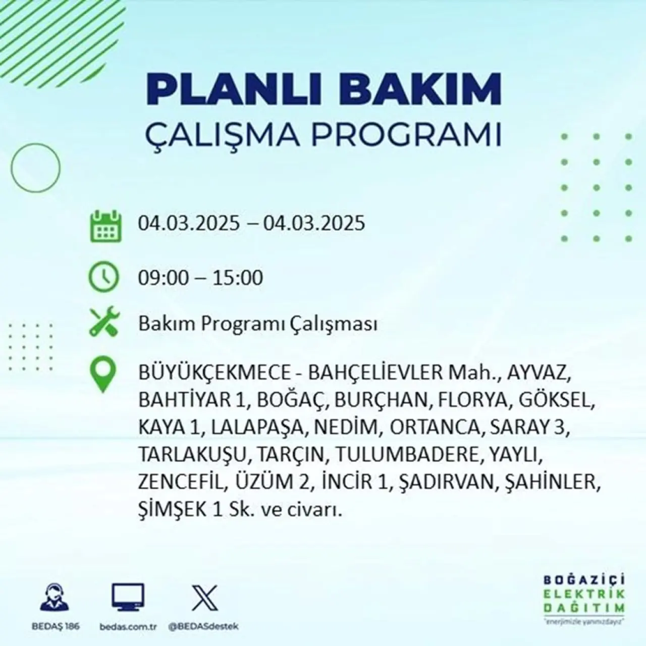 Bu ilçelerde oturanlar dikkat! İstanbul'un 21 ilçesinde elektrik kesintisi (4 Mart BEDAŞ planlı kesinti programı) - 27