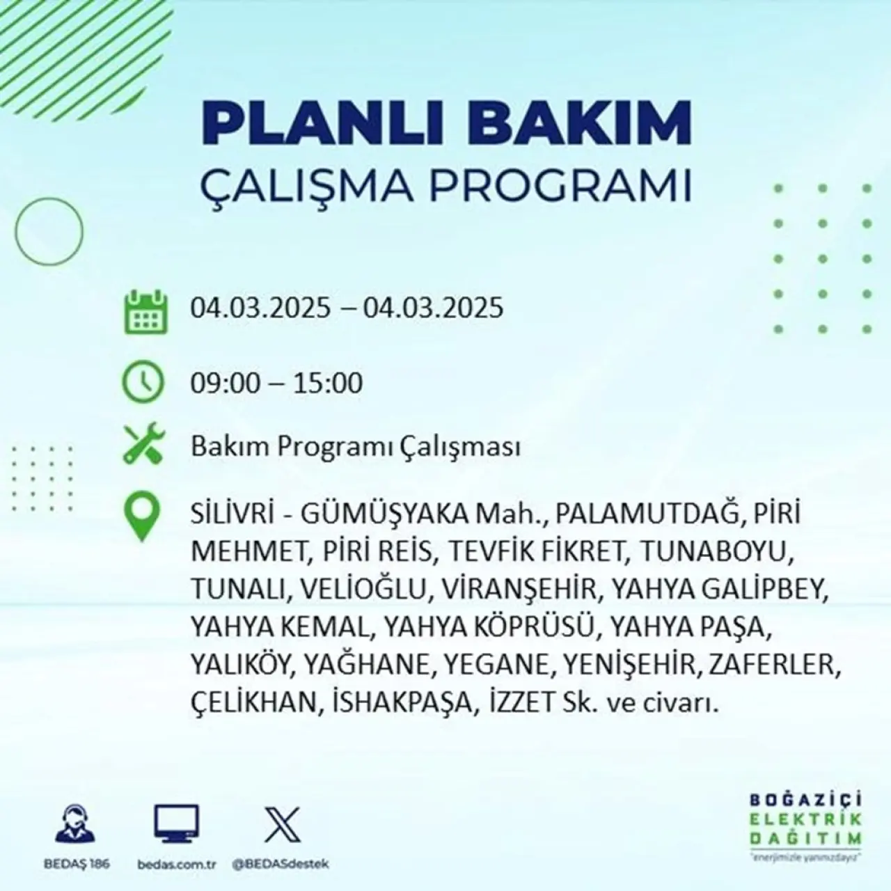 Bu ilçelerde oturanlar dikkat! İstanbul'un 21 ilçesinde elektrik kesintisi (4 Mart BEDAŞ planlı kesinti programı) - 57