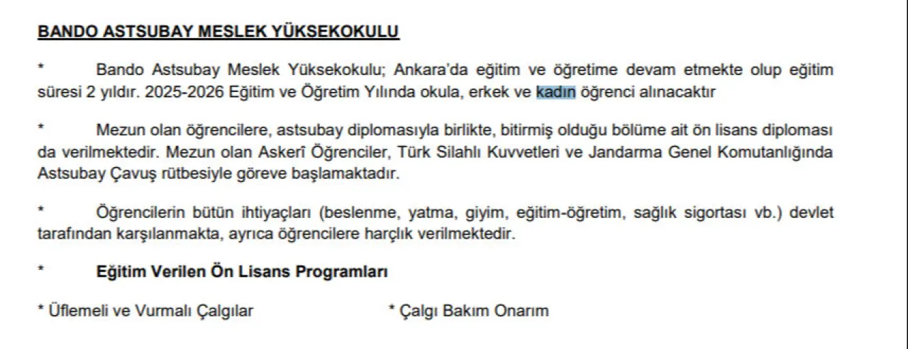 MSÜ kadın bando alımı var mı 2025? MSÜ 2025 kılavuzunda değişiklik belli oldu - 1. Resim